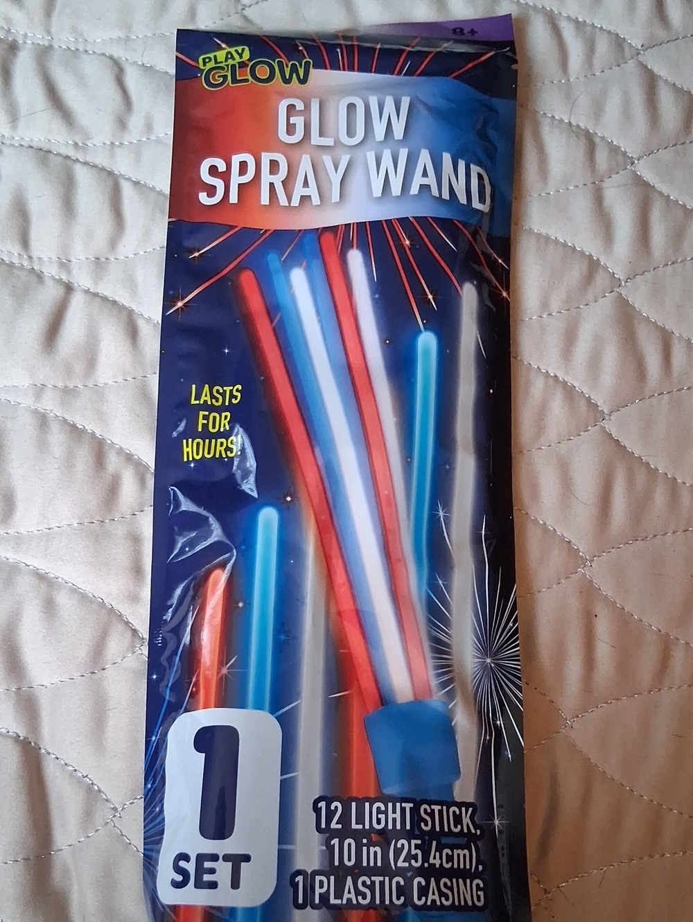 Glow Spray Wand Light Sticks - Red, Blue, White (12-Pack)